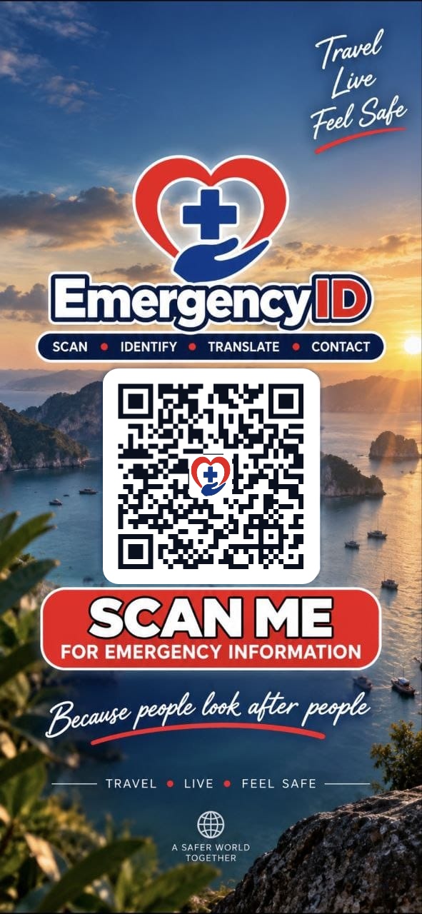 Emergency ID Lock Screen Wallpaper with Permanent QR